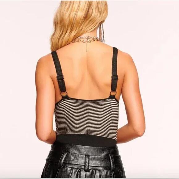 NWT Ramy Brook Madeline Sweater Tank Black & Cream XS - Picture 2 of 7